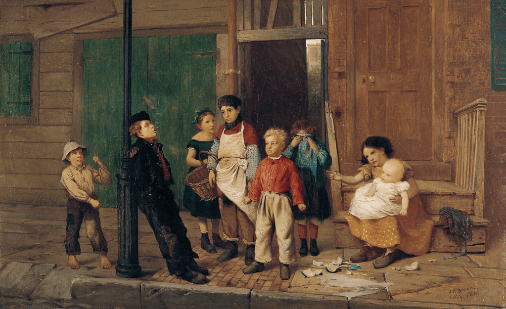 El matón del vecindario (John George Brown, 1866)